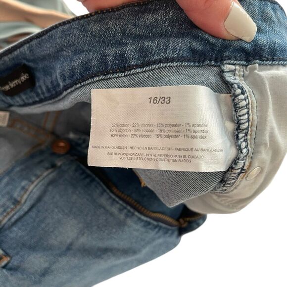 Ella Moss Plus 16 / 33 Jeans High Rise Skinny Ankle Raw Hem Blue Denim - Picture 3 of 9